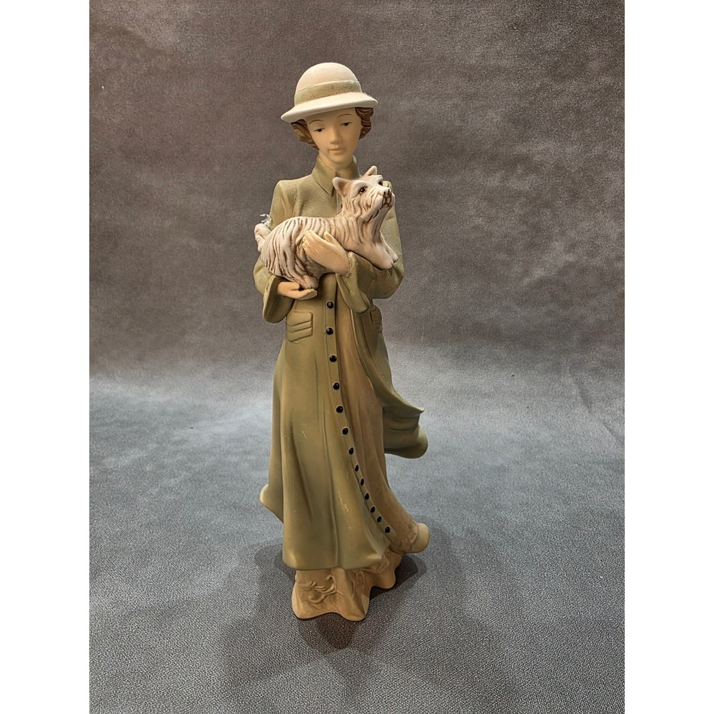 Home Interiors Melanie & Shea Figurine Woman with Terrier Dog 11462 Vintage 2004